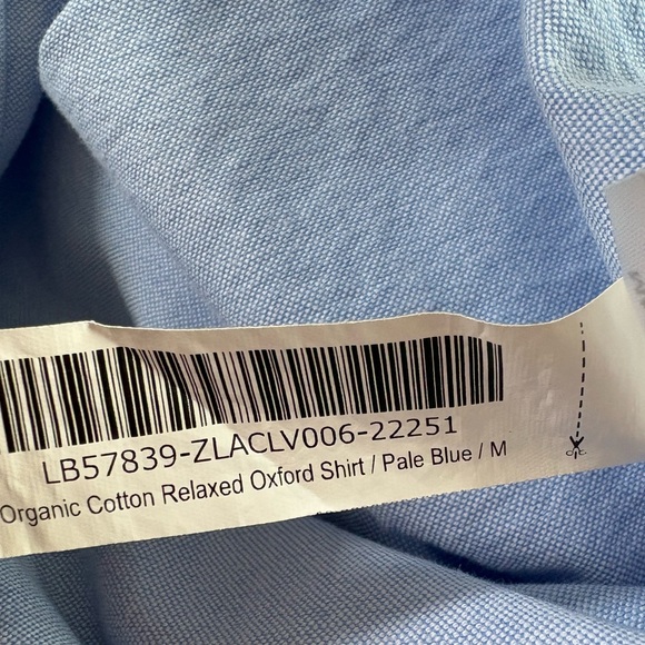 Quince Organic Cotton Relaxed Oxford Shirt Pale Blue Medium Button Down Top - Picture 13 of 13